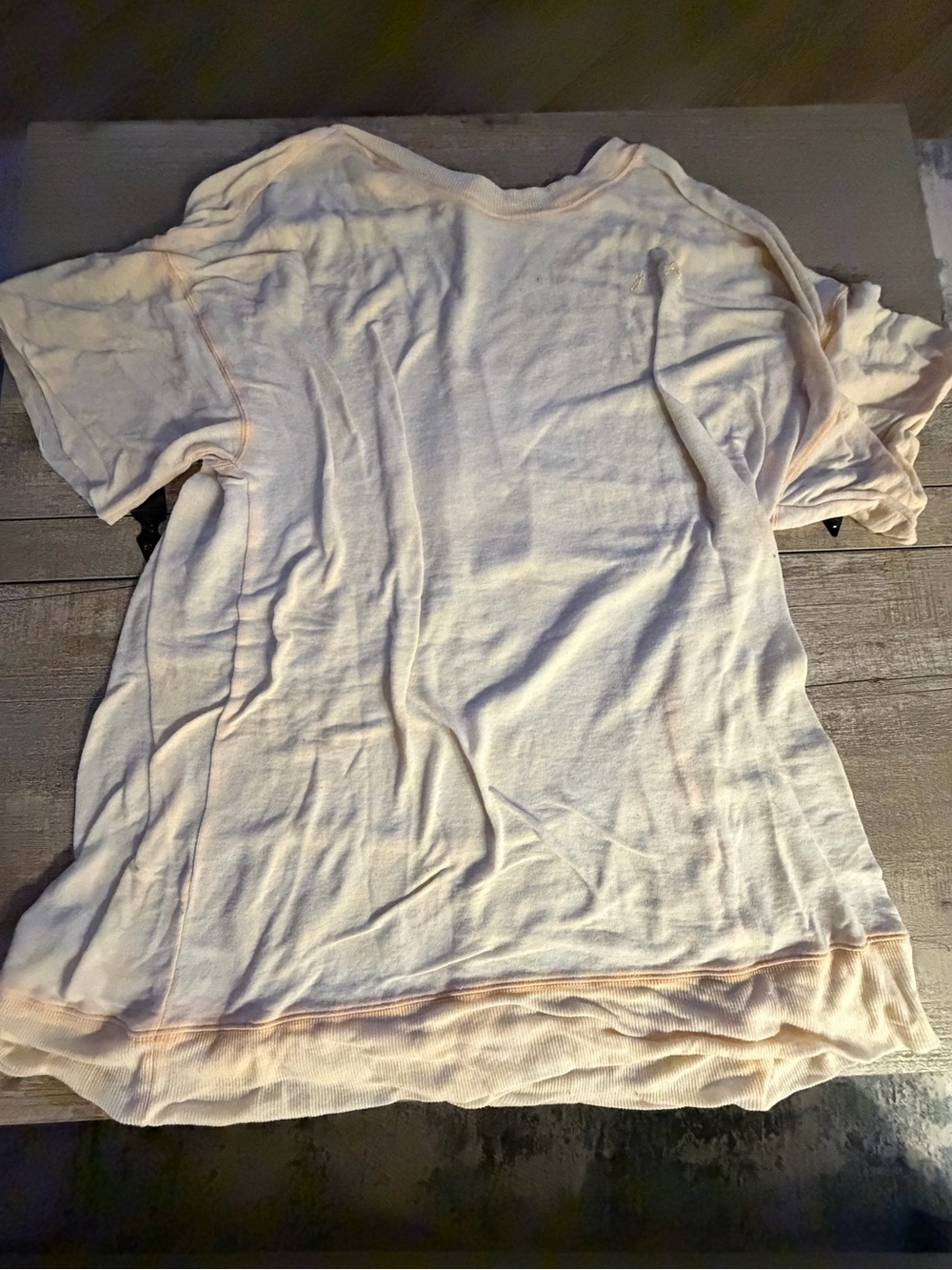 Free People Short Sleeve Tee in Pale Cream